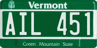 VT license plate AIL451