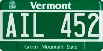 VT license plate AIL452