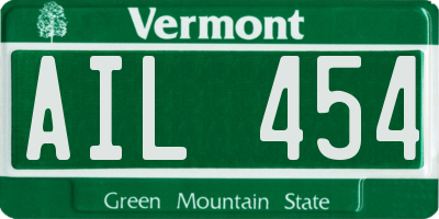 VT license plate AIL454