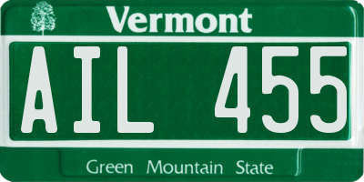 VT license plate AIL455