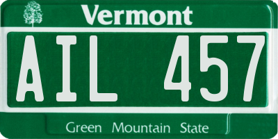 VT license plate AIL457