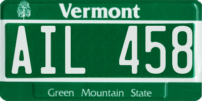 VT license plate AIL458