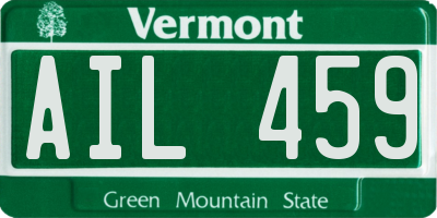 VT license plate AIL459
