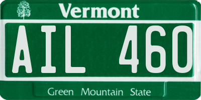 VT license plate AIL460