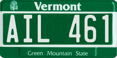 VT license plate AIL461
