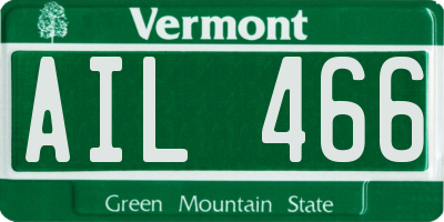 VT license plate AIL466