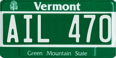 VT license plate AIL470
