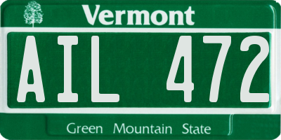 VT license plate AIL472