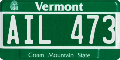 VT license plate AIL473