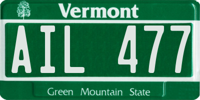 VT license plate AIL477