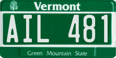 VT license plate AIL481