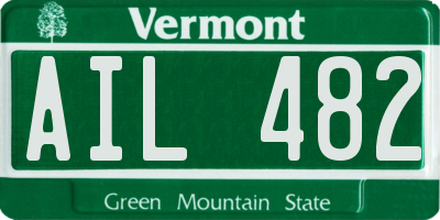 VT license plate AIL482