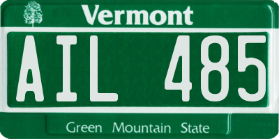 VT license plate AIL485