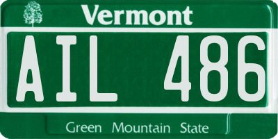 VT license plate AIL486