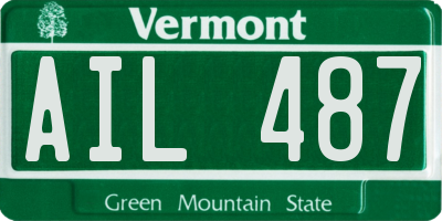 VT license plate AIL487
