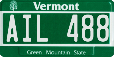 VT license plate AIL488