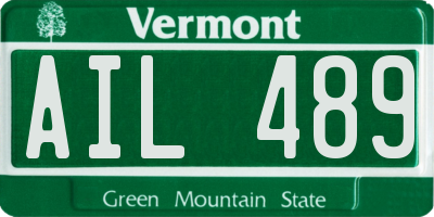 VT license plate AIL489