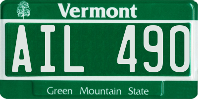 VT license plate AIL490