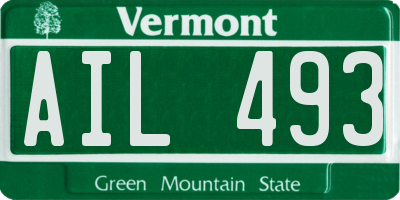 VT license plate AIL493