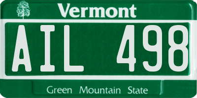 VT license plate AIL498
