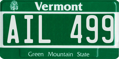 VT license plate AIL499