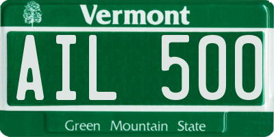 VT license plate AIL500