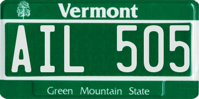 VT license plate AIL505