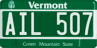 VT license plate AIL507