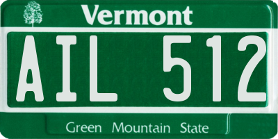 VT license plate AIL512