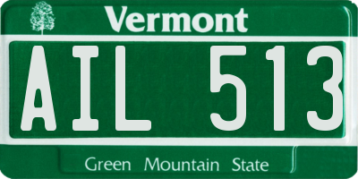 VT license plate AIL513