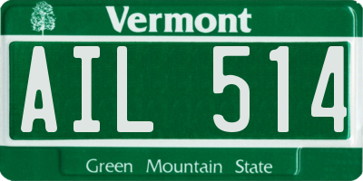 VT license plate AIL514