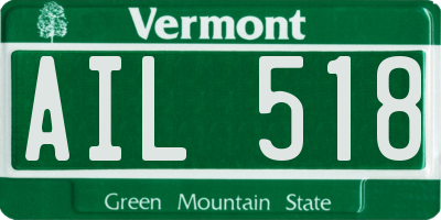 VT license plate AIL518
