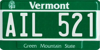 VT license plate AIL521