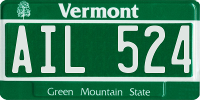 VT license plate AIL524