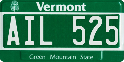 VT license plate AIL525