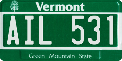 VT license plate AIL531