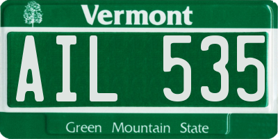 VT license plate AIL535