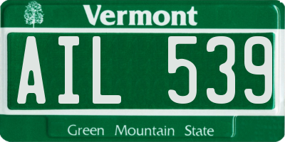 VT license plate AIL539