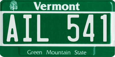 VT license plate AIL541