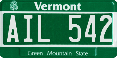 VT license plate AIL542