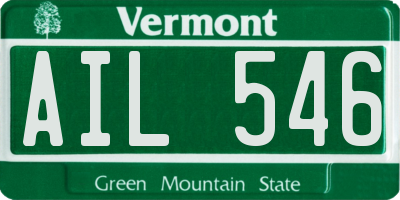 VT license plate AIL546