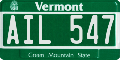 VT license plate AIL547
