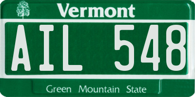 VT license plate AIL548