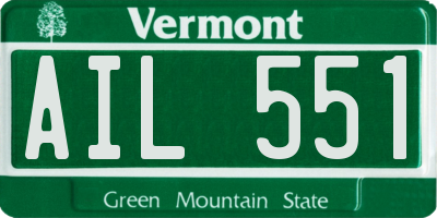 VT license plate AIL551
