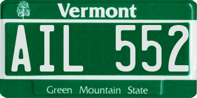 VT license plate AIL552