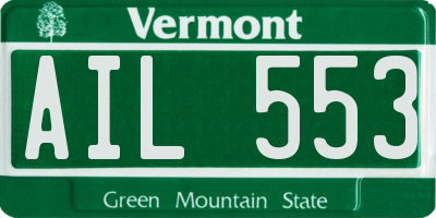 VT license plate AIL553
