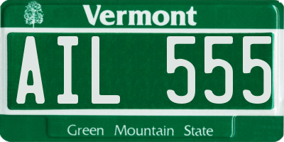 VT license plate AIL555