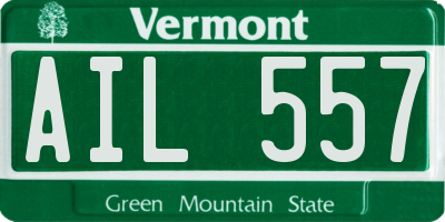 VT license plate AIL557