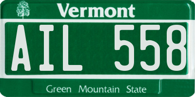 VT license plate AIL558