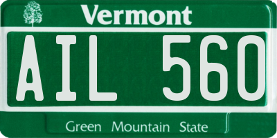VT license plate AIL560